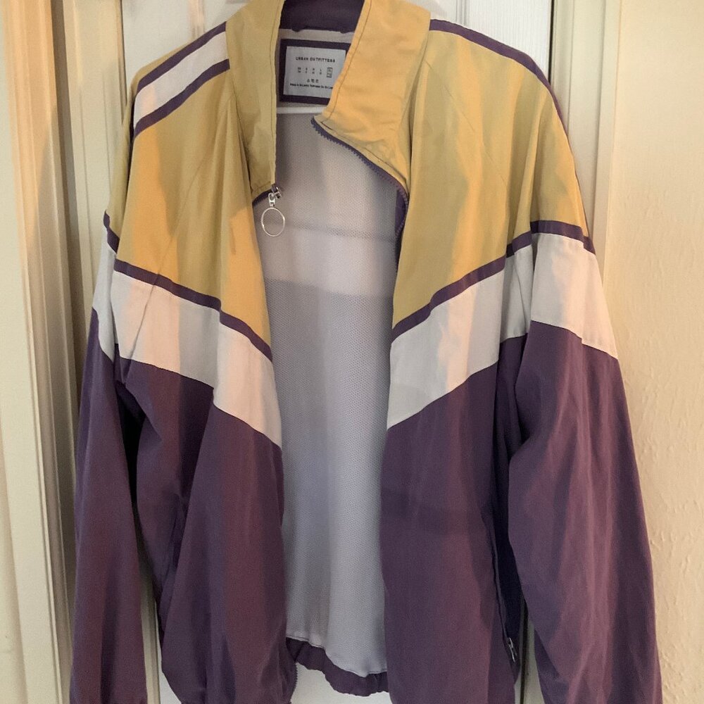 Forever 21 Men's Zip Up Jacket - Purple and Gold - Trendy/Colorful - Great cond.